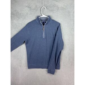 Johnnie O Pullover Mens Medium Blue Half Zip Sweater Casual Golf Lightweight